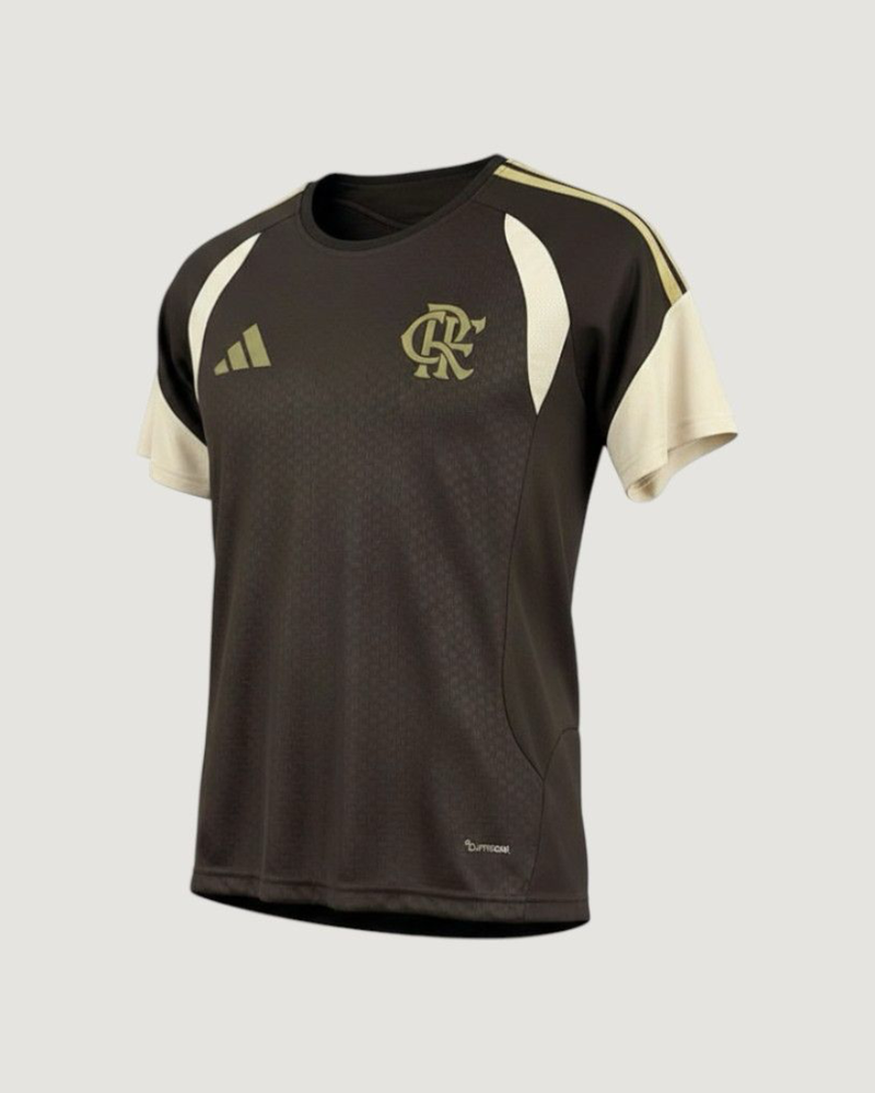 Flamengo – Maillot Pré-Match 2025/26 Homme – Marron, Beige