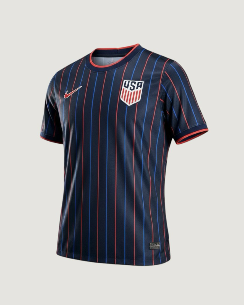 USA – Maillot Extérieur 2025-26 – Bleu marine, Rouge, Blanc