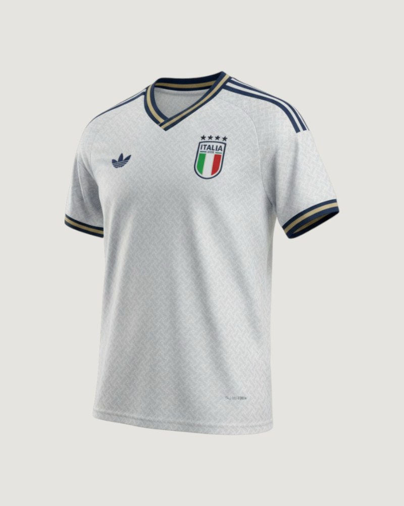 Italie – Maillot Extérieur Coupe du Monde 2026 – Blanc, Bleu marine, Or