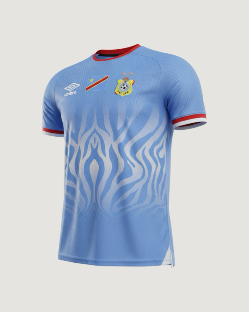 Congo – Maillot Domicile Coupe du Monde 2026 – Bleu Ciel, Blanc, Rouge