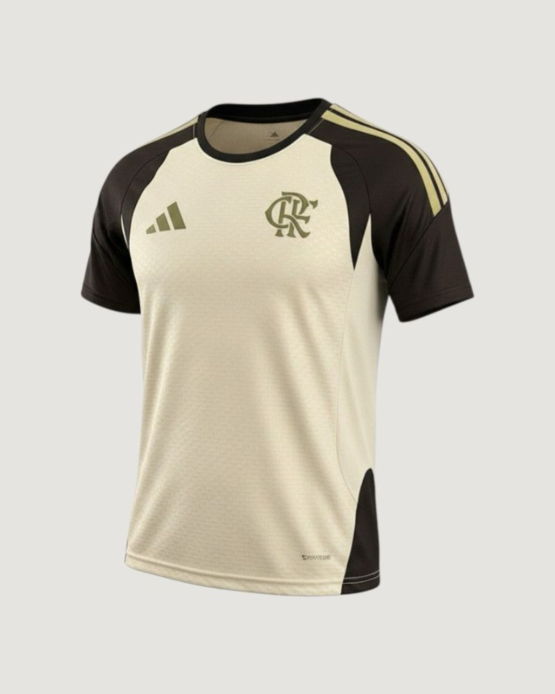Flamengo – Maillot Pré-Match 2025/26 Homme – Beige, Marron