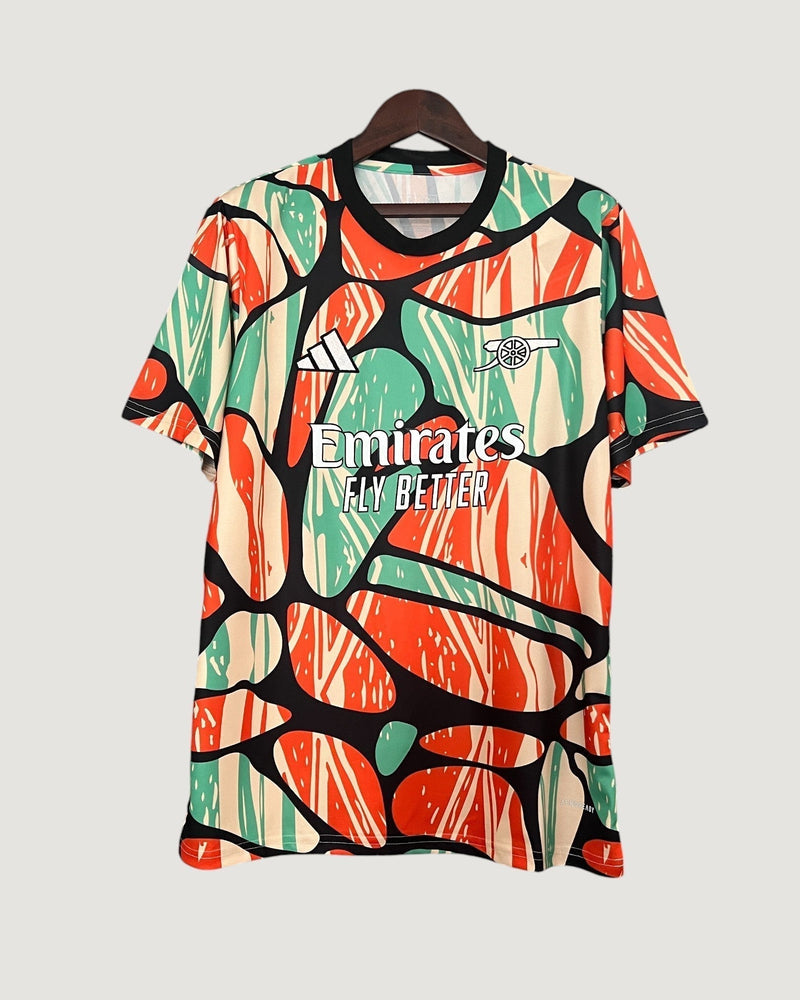 Arsenal - Maillot Pré-Match 24/25 - Orange, Noir, Vert
