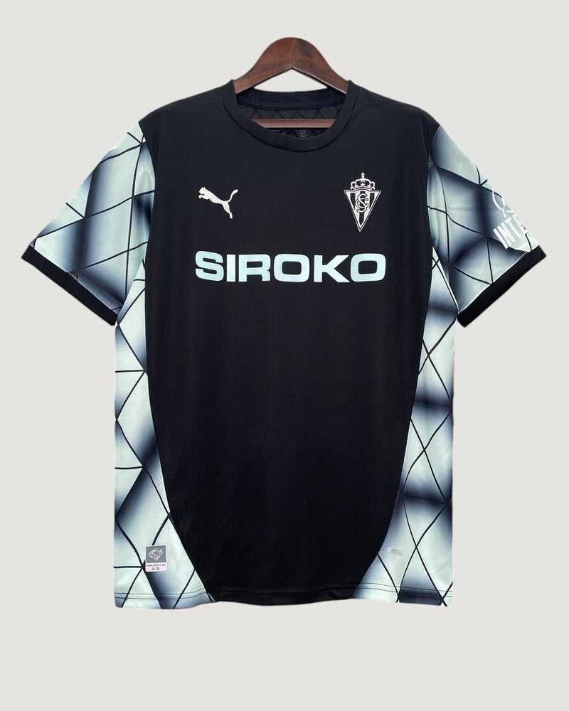 Sporting Gijón - Maillot Extérieur 24/25 - Noir, Blanc