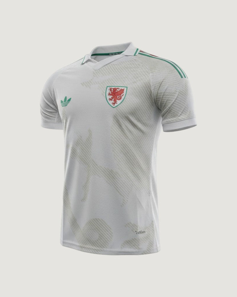 Pays de Galles – Maillot Extérieur Coupe du Monde 2026 – Blanc, Vert, Or