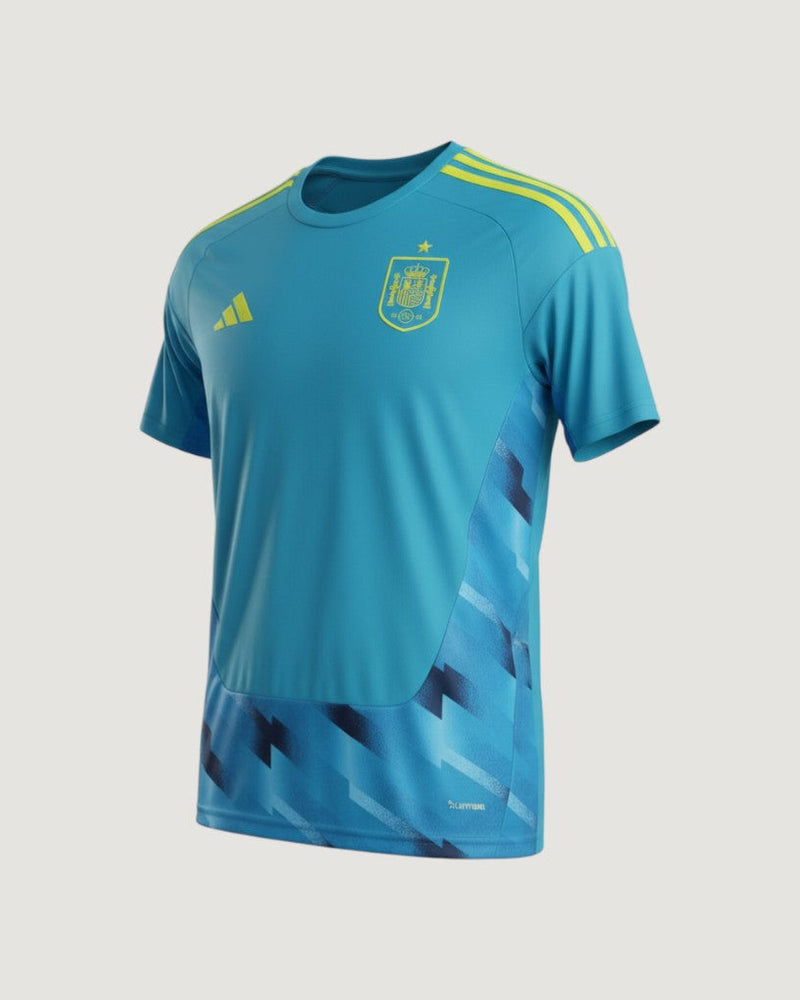 Espagne – Maillot Gardien Coupe du Monde 2026 – Bleu turquoise, Jaune