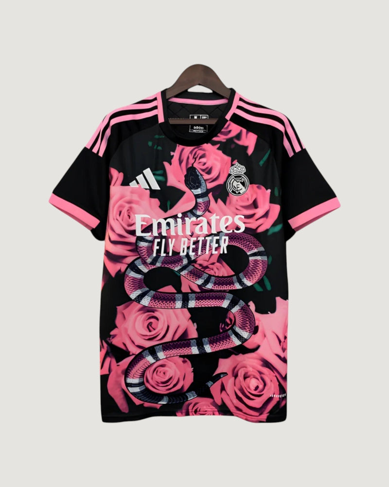 REAL MADRID – MAILLOT CONCEPT SERPENT 25/26 – NOIR & ROSE