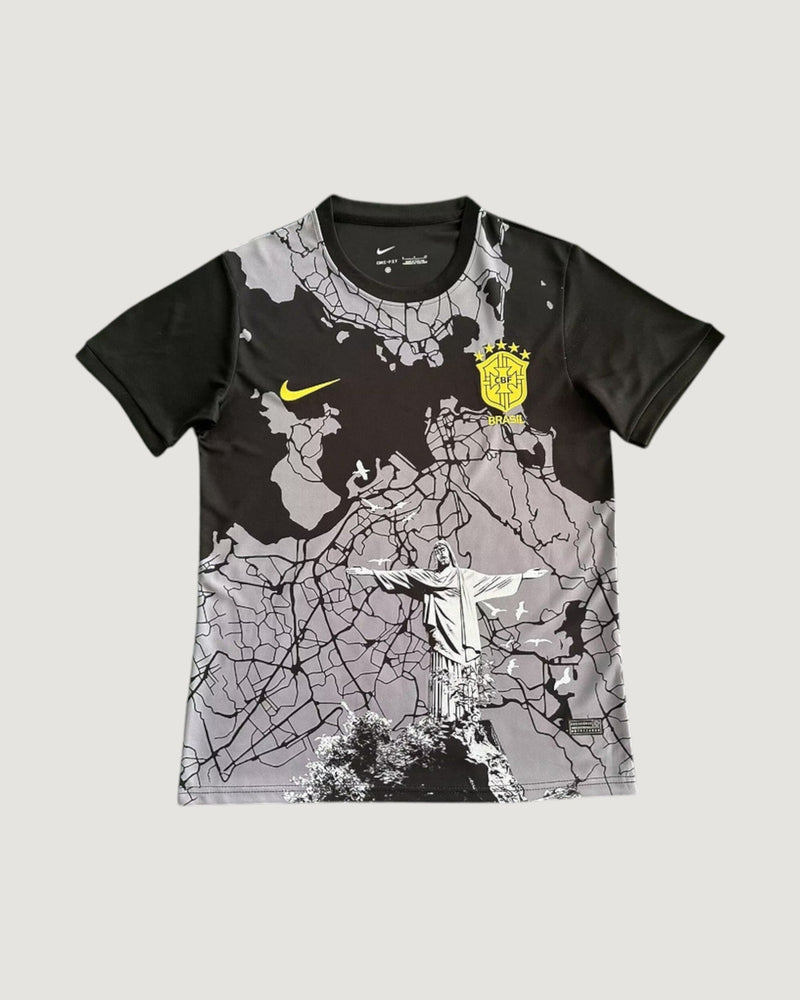 Brésil – Maillot Pre-Match 25/26 – Noir & Gris