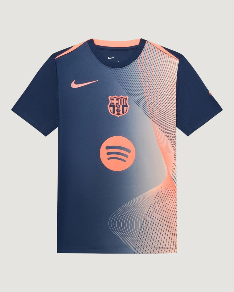 FC Barcelone – Maillot Pré-Match 25/26 – Bleu Marine & Orange