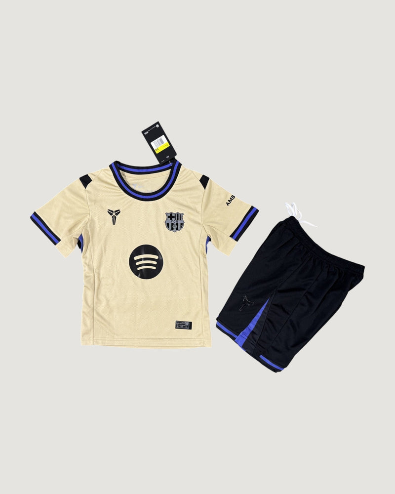 FC Barcelone – Maillot Extérieur Enfant 25/26 – Doré & Noir
