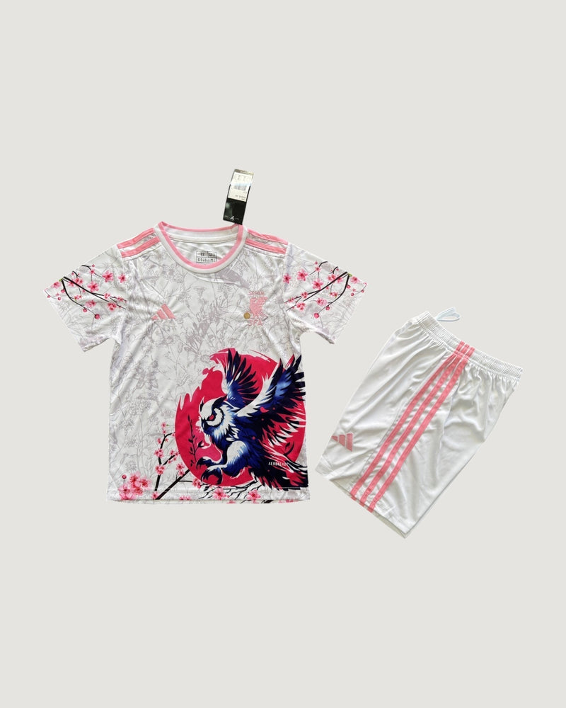 Japon – Maillot Édition Spéciale Enfant 25/26 – Blanc & Rose
