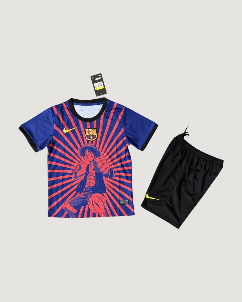 FC Barcelone – Maillot Édition Luffy Enfant 25/26 – Bleu & Rouge