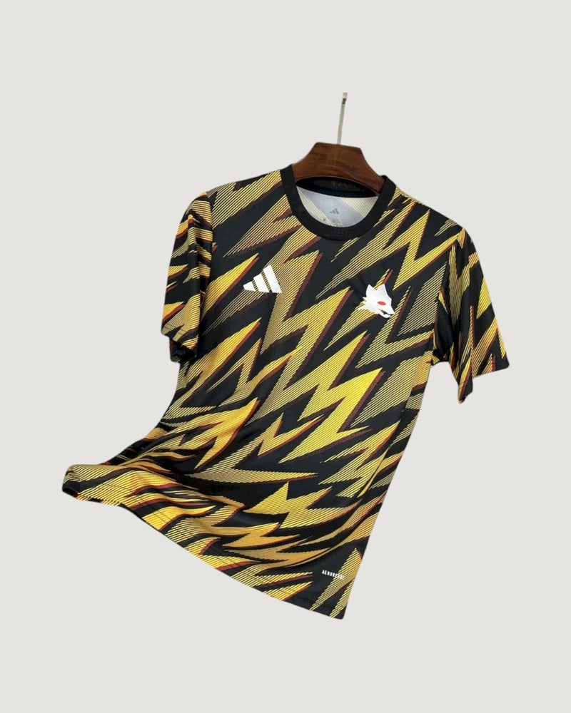 AS ROMA – Maillot Pré-Match 25/26 – Noir & Jaune