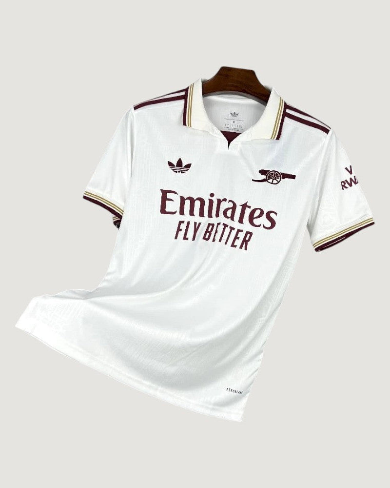 Arsenal – Maillot Extérieur 25/26 – Blanc & Bordeaux